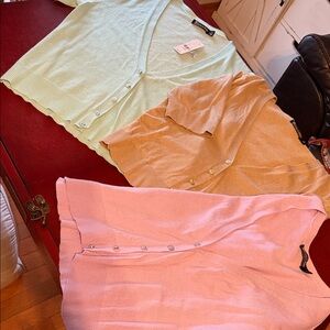 (3) NY&Co Short-Sleeve Cardigans Size XL